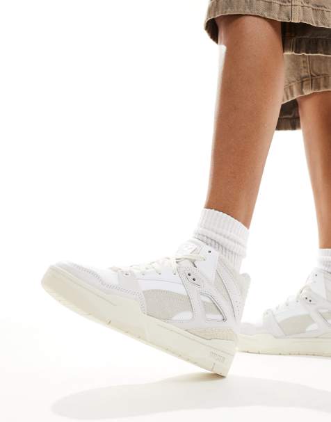 Puma – Slipstream Mid – Sneaker mit Struktur in neutralem Weiß und Federgrau - view 1