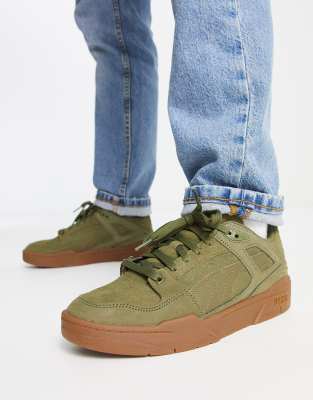 Puma Slipstream suede trainers in dark green