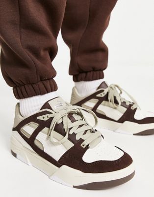  Slipstream trainers in off white and dark brown