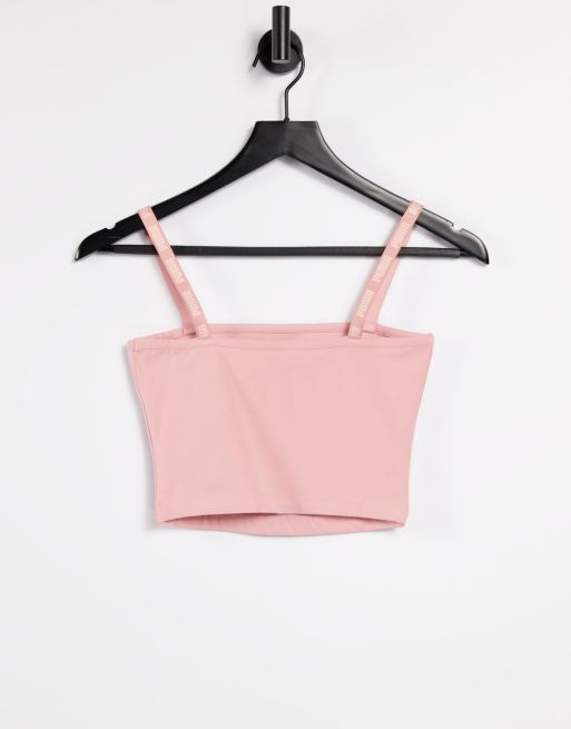 Puma small logo bralette in rose, 2 of 4