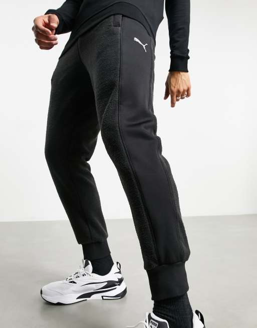 Puma small logo joggers in black