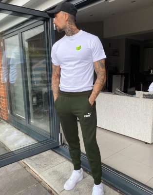 khaki puma joggers