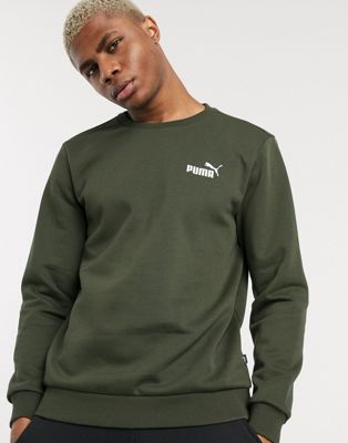 Puma small logo sweatshirt khaki | ASOS