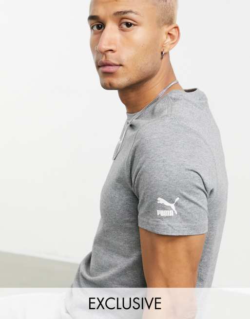 Puma Small Logo T Shirt In Grey Heather Asos