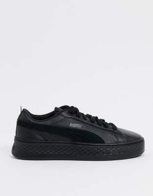 Puma Smash platform sneakers in black | ASOS