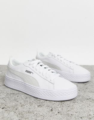 white puma platform sneakers
