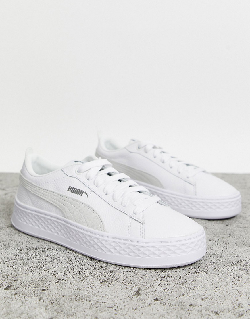 Puma – Smash – platform-sneakers-Hvid