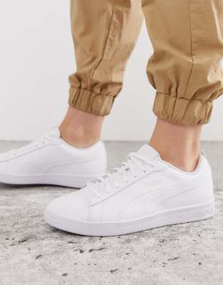 puma smash blanche homme
