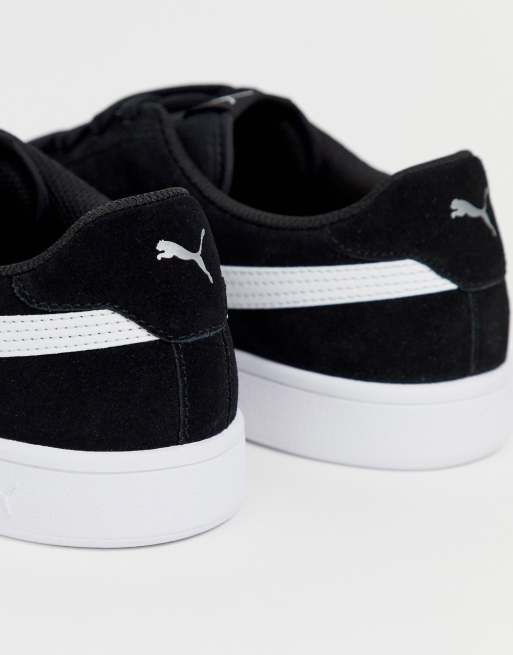 Puma smash hot sale black suede