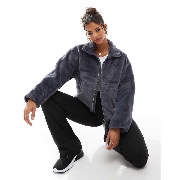 Puma Soft fleece jacket in gray ASOS