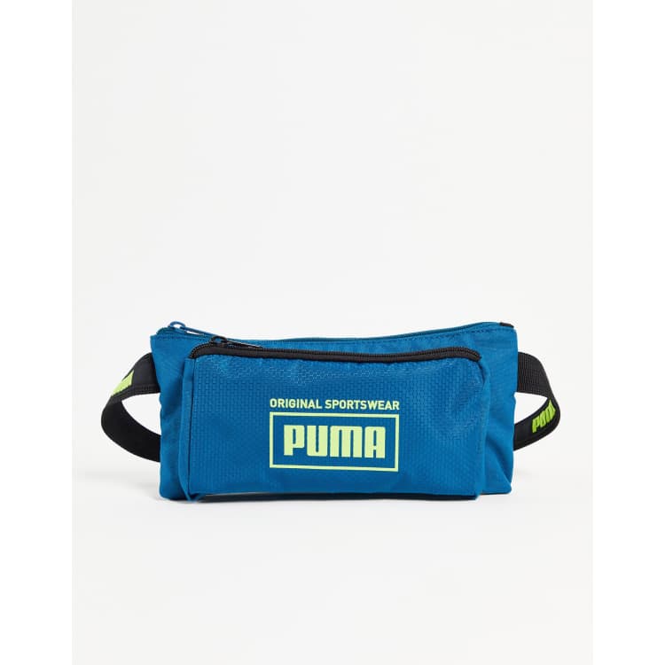 Puma Sole waist bag in blue and green