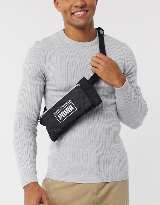 Puma Sole waist bag with logo strap in black