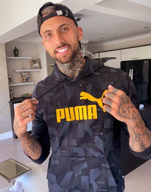 Puma - Sort hættetrøje i camouflageprint