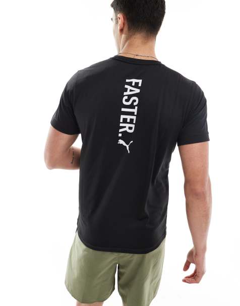 PUMA - Sort T-shirt med "Faster"-grafik - view 1