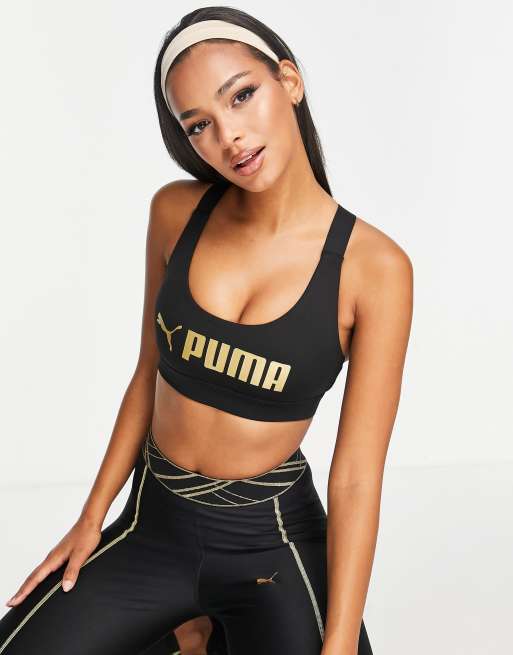 Puma Soutien gorge de sport pour activit s impact moyen Noir