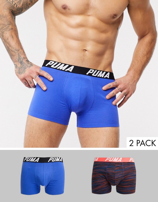 Puma spacedye stripe boxer 2 pack with logo waistband