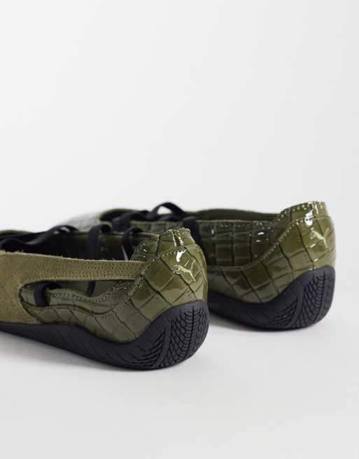 PUMA – Speedcat – Ballerinas in Kroko-Grün, 5 von 5