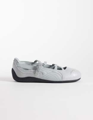Speedcat - Ballerines à imprimé croco - Gris clair-Blanc 41