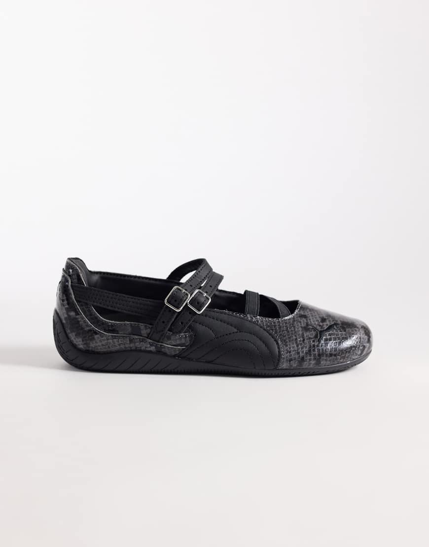 Speedcat - Ballerines effet peau de serpent - Noir 40