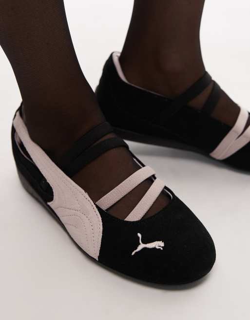 Puma Speedcat ballet flats in black and pink, 4 of 5