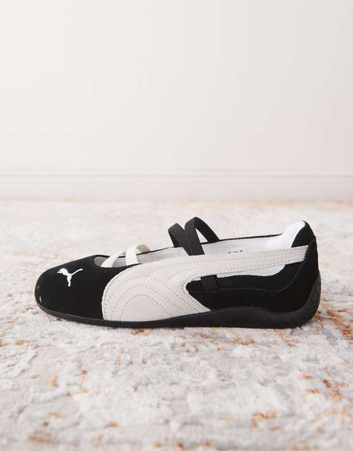 Puma Speedcat ballet flats in black and white