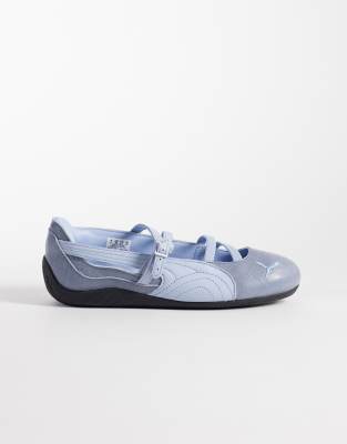  Speedcat ballet flats in light blue croc print