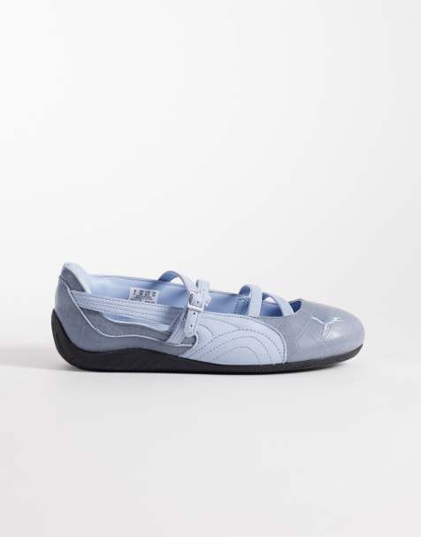Puma Speedcat ballet flats in light blue croc print - view 1