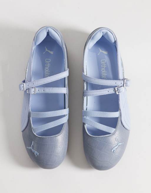 PUMA Speedcat ballet flats in light blue croc print, 2 of 5