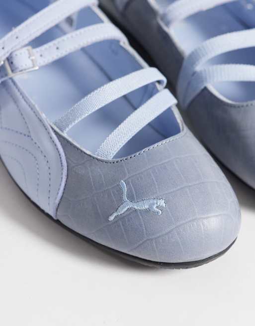 PUMA Speedcat ballet flats in light blue croc print, 4 of 5