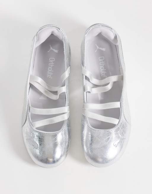 PUMA Speedcat ballet flats in metallic silver, 2 of 5