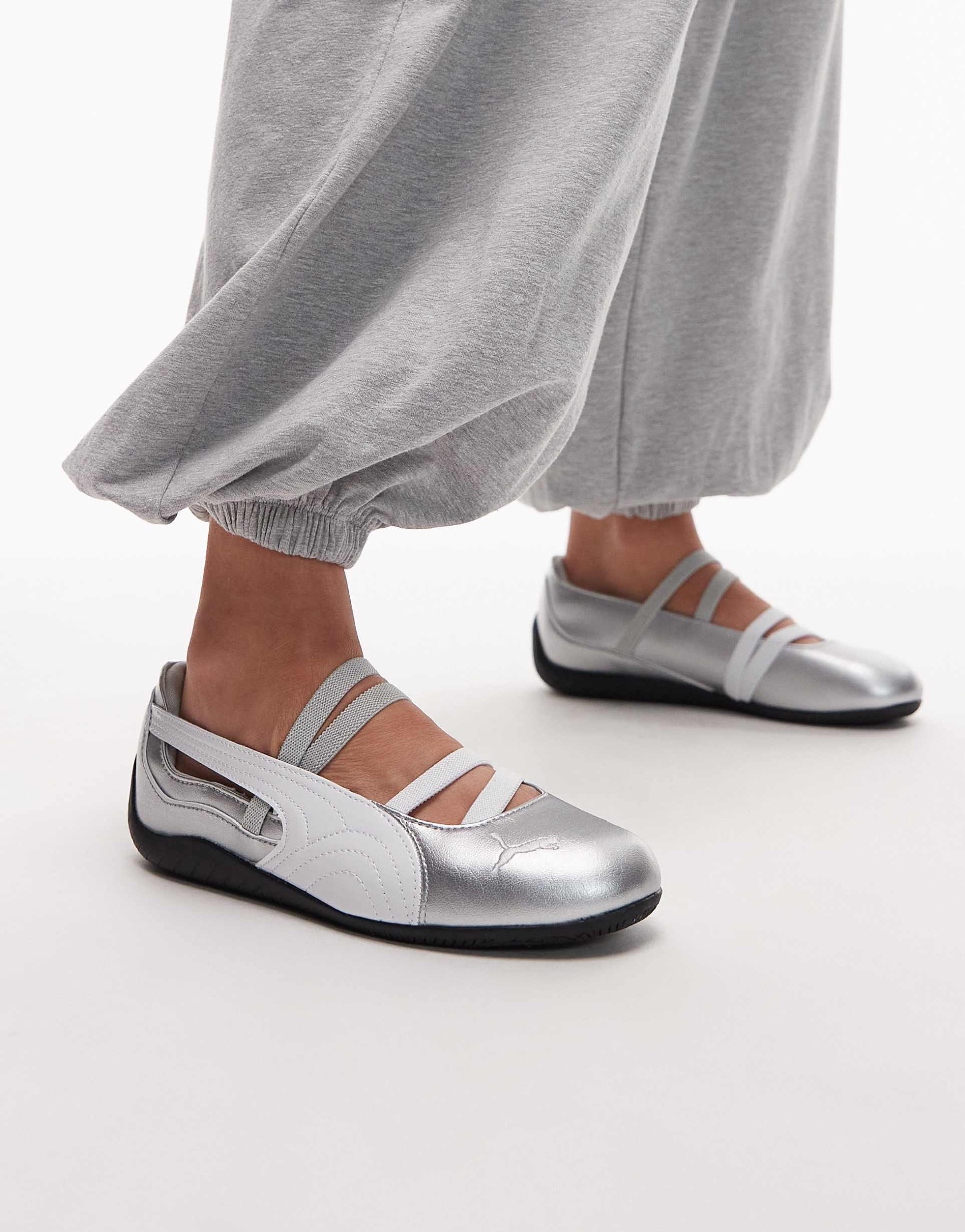 puma speedcat ballet flats in silver