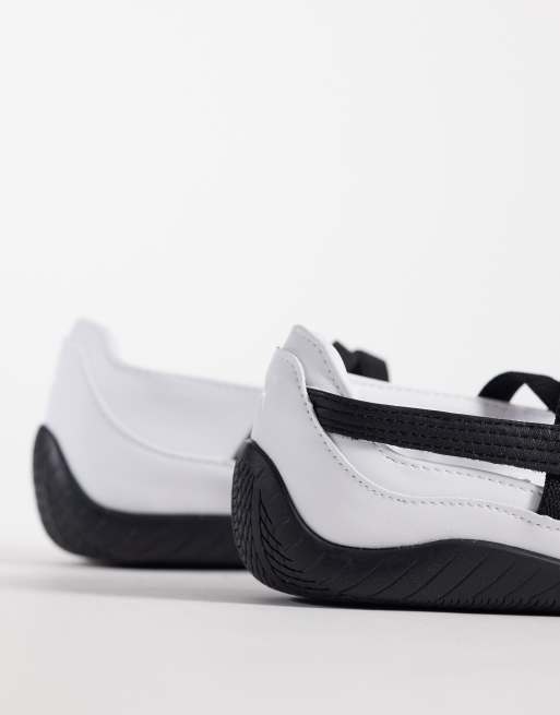 PUMA Speedcat ballet flats in white and black leather, 2 of 5