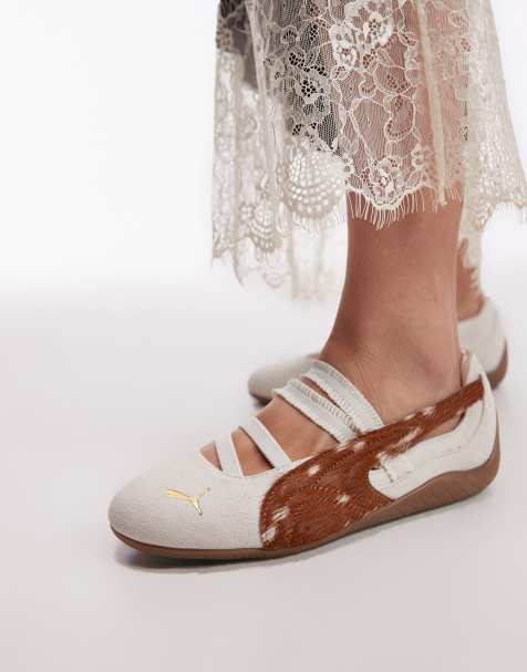 PUMA Speedcat Ballet flats in white with deer print - Exclusive to ASOS - view 1
