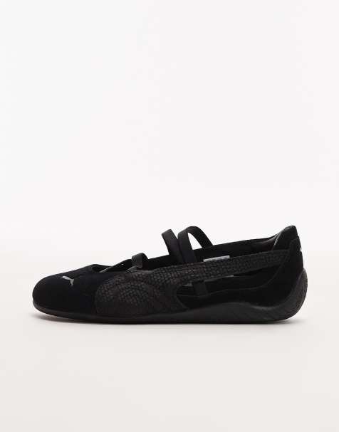 PUMA Speedcat Ballet flats with snake detail in black and gray - view 1
