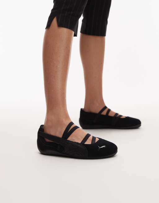 PUMA Speedcat Ballet flats with snake detail in black and gray, 3 of 5