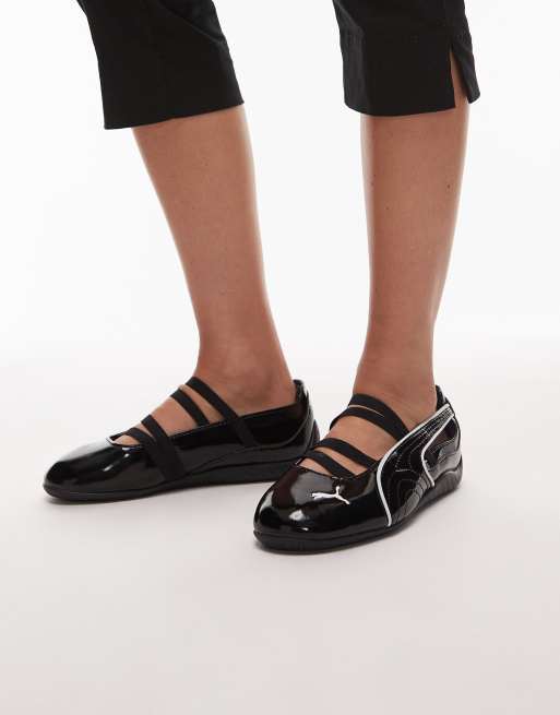 Puma Speedcat ballet pumps in glossy black