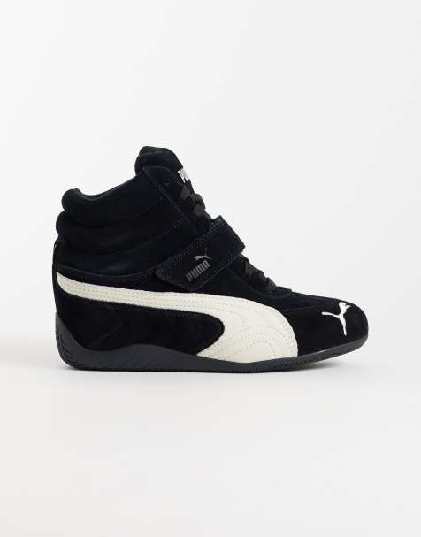 Puma Speedcat baskets compensées noires et blanches - view 1