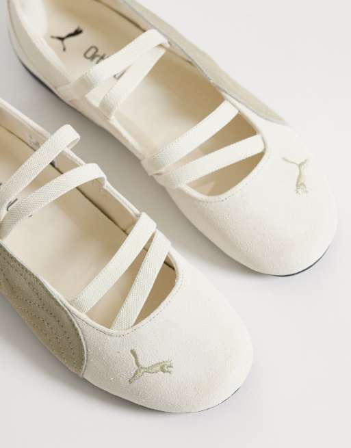 PUMA – Speedcat – Beige ballerinaskor i mocka, 3 av 5