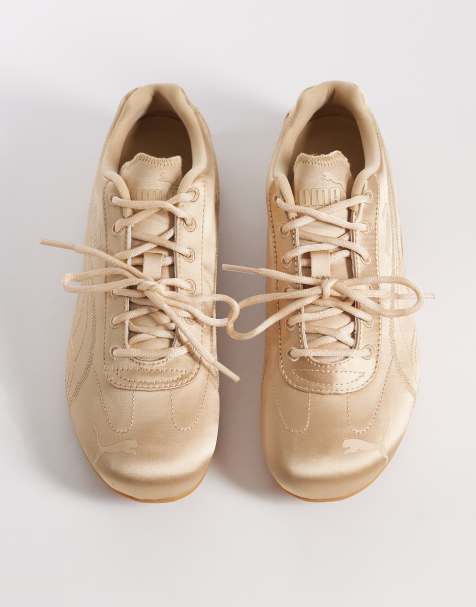 PUMA – Speedcat – Beżowe satynowe buty sportowe - view 1