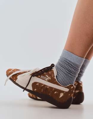 PUMA - Speedcat Doelette - Sneaker aus Ponyfell mit Rehmuster, exklusiv bei ASOS-Brown