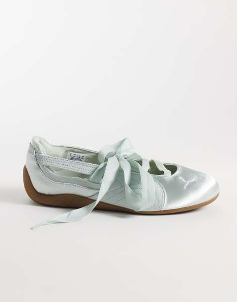 Puma Speedcat Etoile Ballet flats with lace detail in light green - view 1