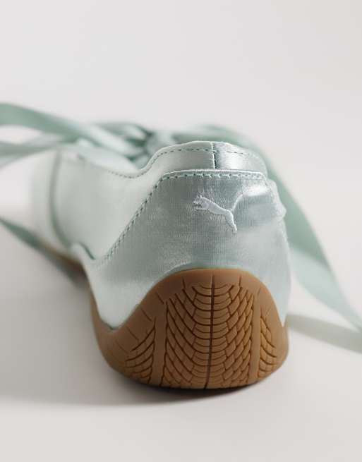Puma Speedcat Etoile Ballet flats with lace detail in light green, 5 of 5