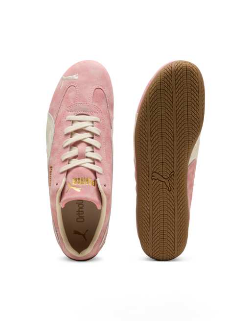 Puma Speedcat faded sneakers in pink in carnation pink-alpine snow, 4 of 4