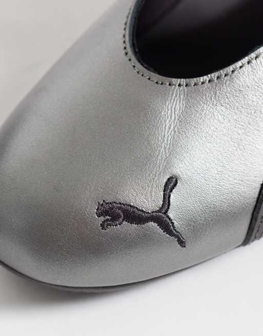 Puma Speedcat Fleur ballet flats in metallic silver, 5 of 5