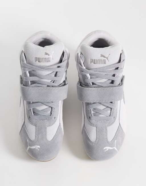Puma Speedcat Keilsneaker aus grauem und weißem Wildleder, 2 von 5