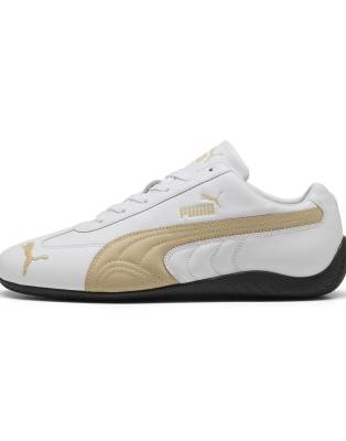 Speedcat leather sneakers in  white-toasted almond