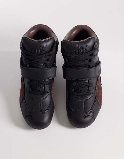 Puma Speedcat leather wedge trainers in black, 2 of 5