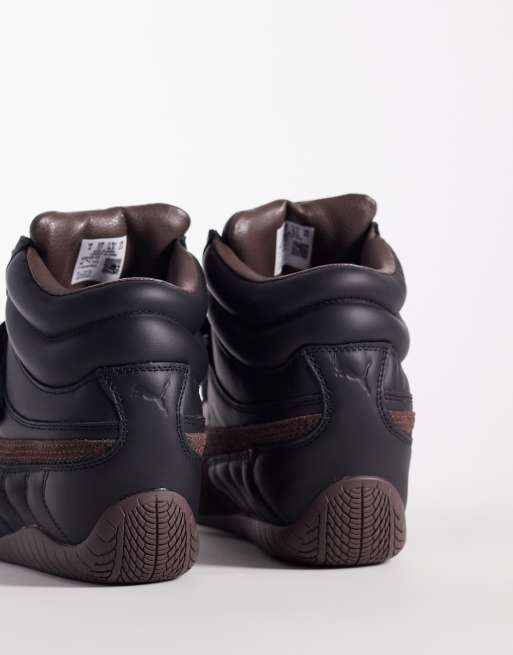 Puma Speedcat leather wedge trainers in black, 4 of 5