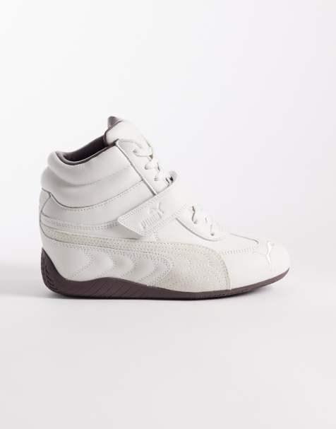 Puma Speedcat leather wedge trainers in off white - view 1
