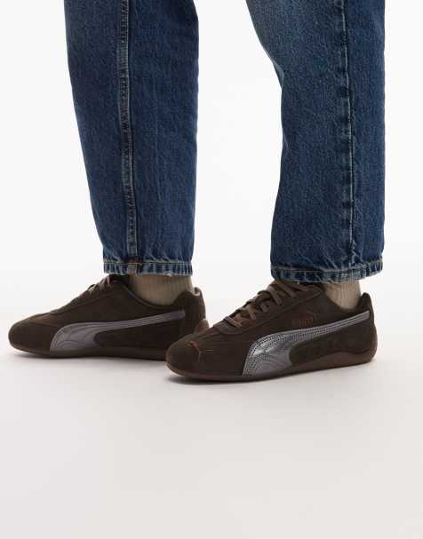 PUMA – Speedcat Lux – Bruna och silvermetalliska sneakers - view 1